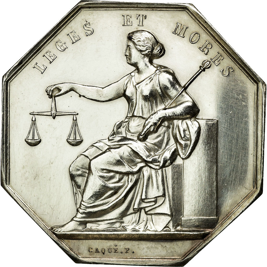France, Token, Notary, MS(63), Silver, Lerouge:92