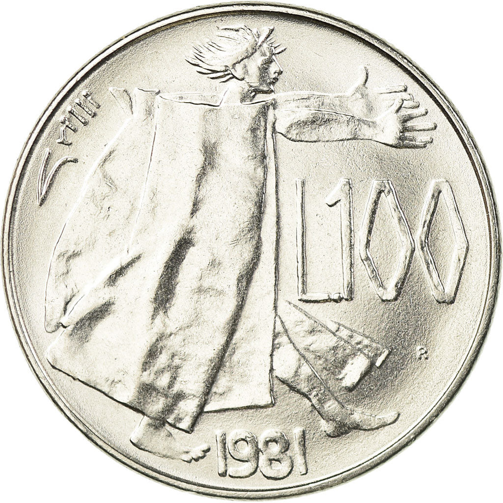 Coin, San Marino, 100 Lire, 1981, MS(63), Steel, KM:122