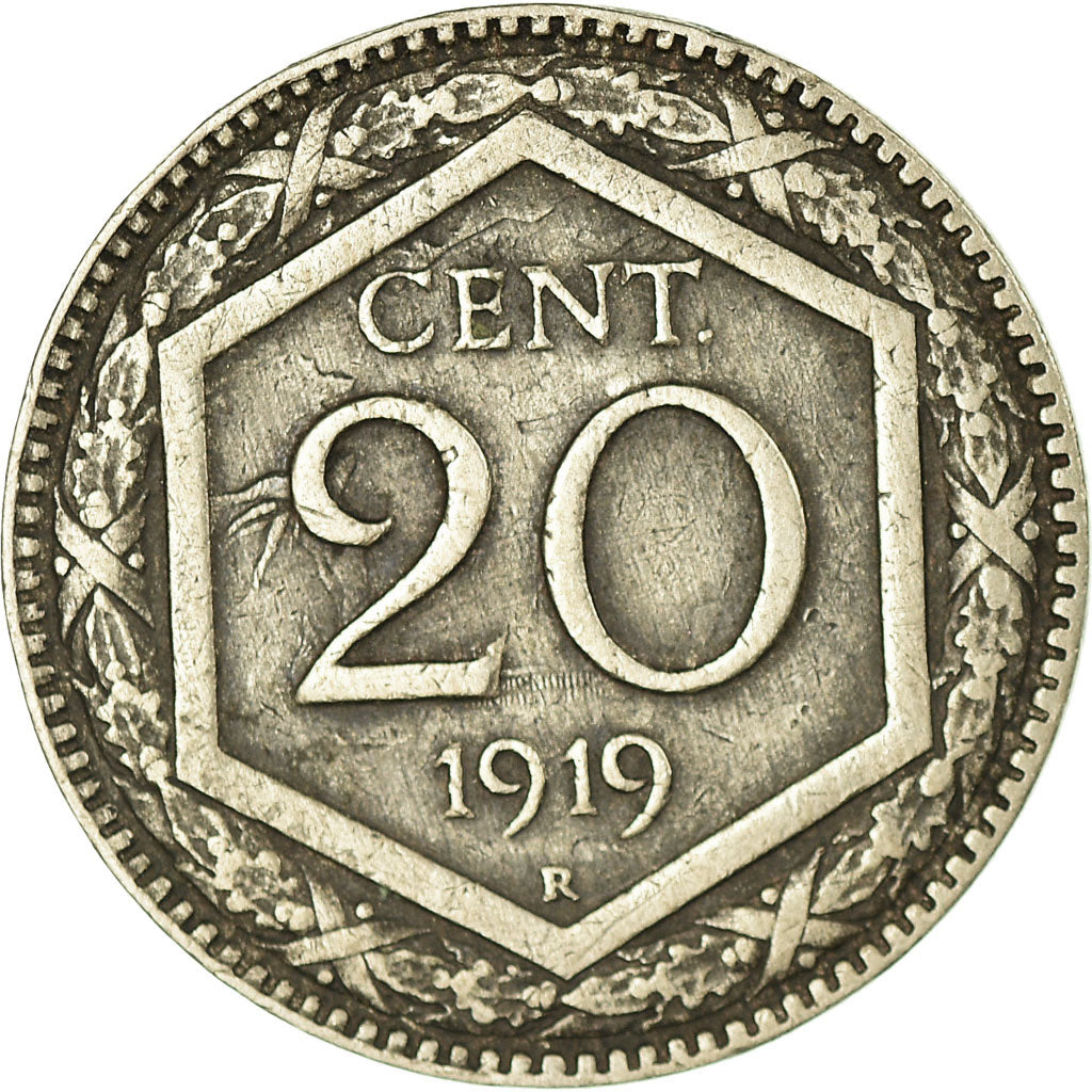 Coin, Italy, 20 Centesimi, 1919, VF(30-35), Copper-nickel