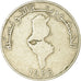Coin, Tunisia, Dinar, 1988, Paris, EF(40-45), Copper-nickel, KM:319