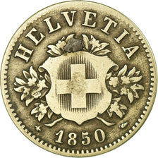 Coin, Switzerland, 20 Rappen, 1850, Strasbourg, VF(30-35), Billon, KM:7