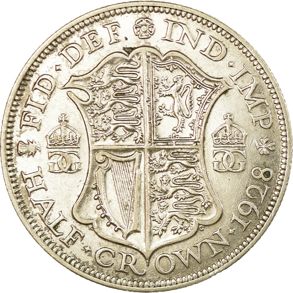 Coin, Great Britain, George V, 1/2 Crown, 1928, EF(40-45), Silver, KM:835