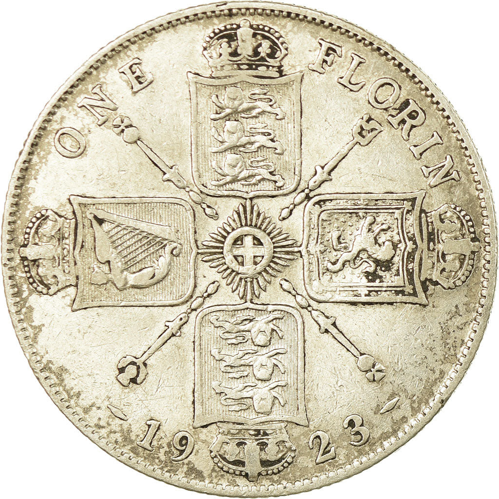 Coin, Great Britain, George V, Florin, Two Shillings, 1923, VF(20-25), Silver