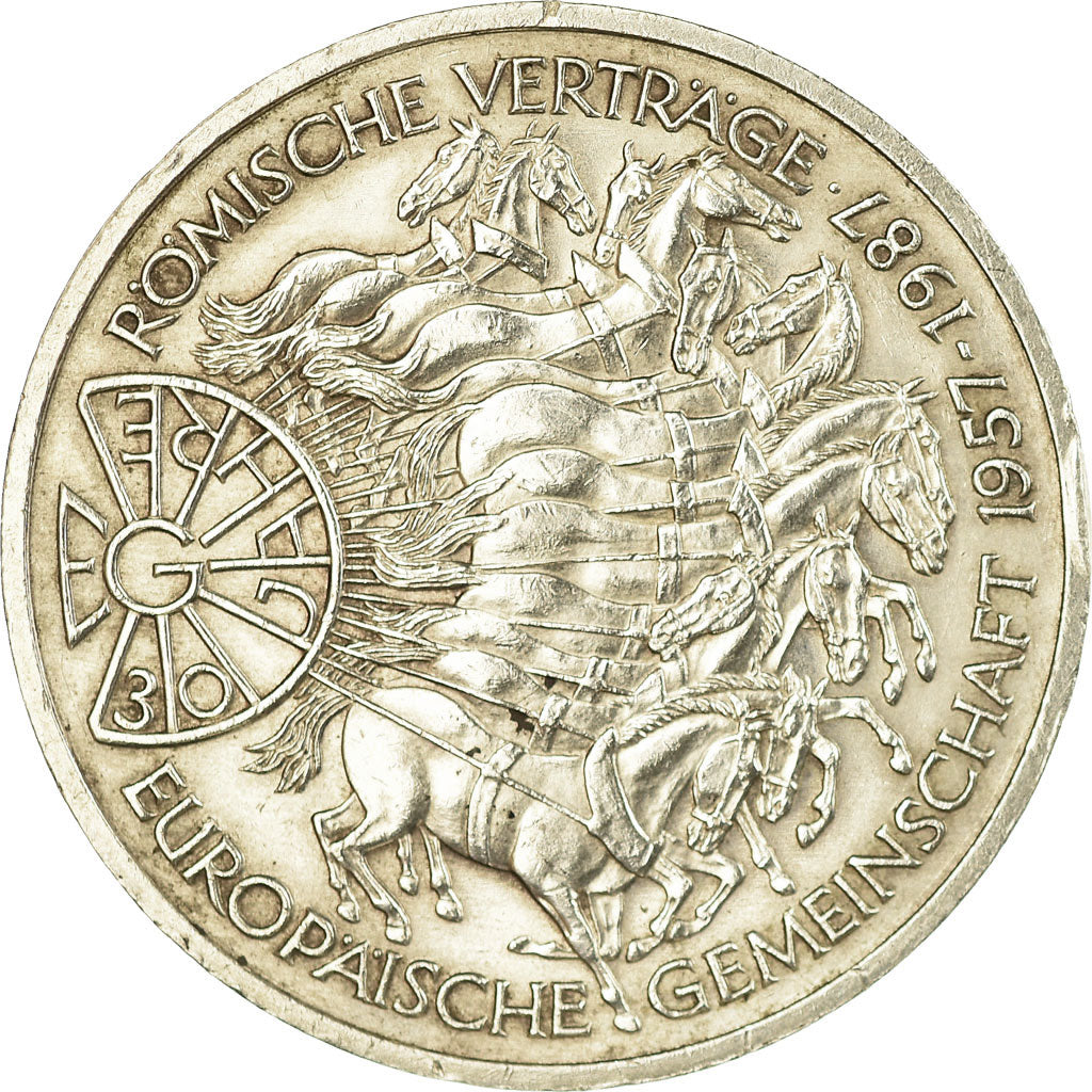 Coin, GERMANY - FEDERAL REPUBLIC, 10 Mark, 1987, Karlsruhe, Germany, AU(50-53)