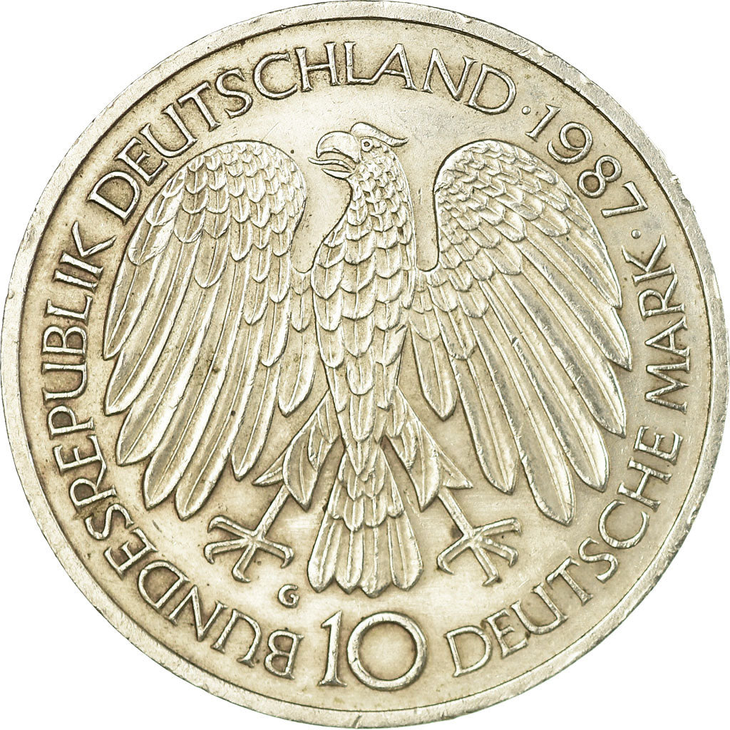 Coin, GERMANY - FEDERAL REPUBLIC, 10 Mark, 1987, Karlsruhe, Germany, AU(50-53)