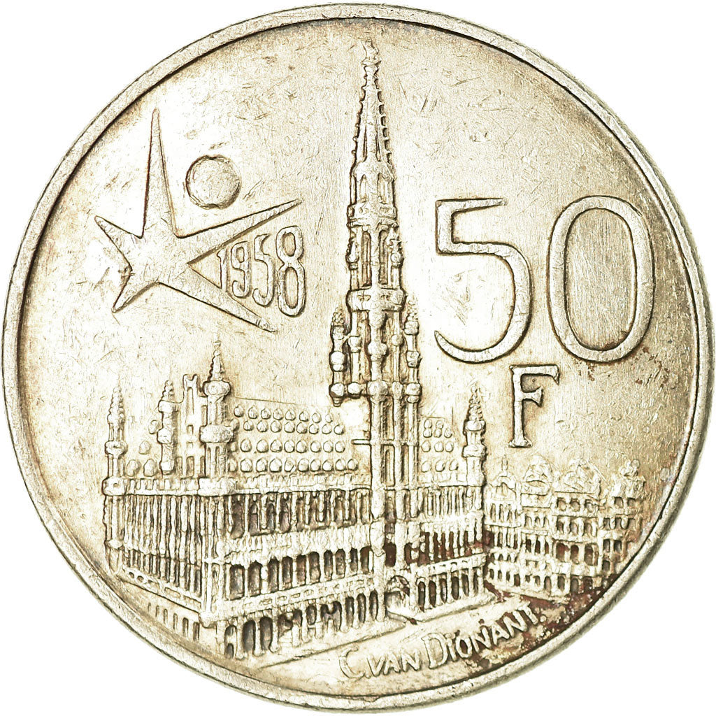 Coin, Belgium, 50 Francs, 50 Frank, 1958, EF(40-45), Silver, KM:151.1
