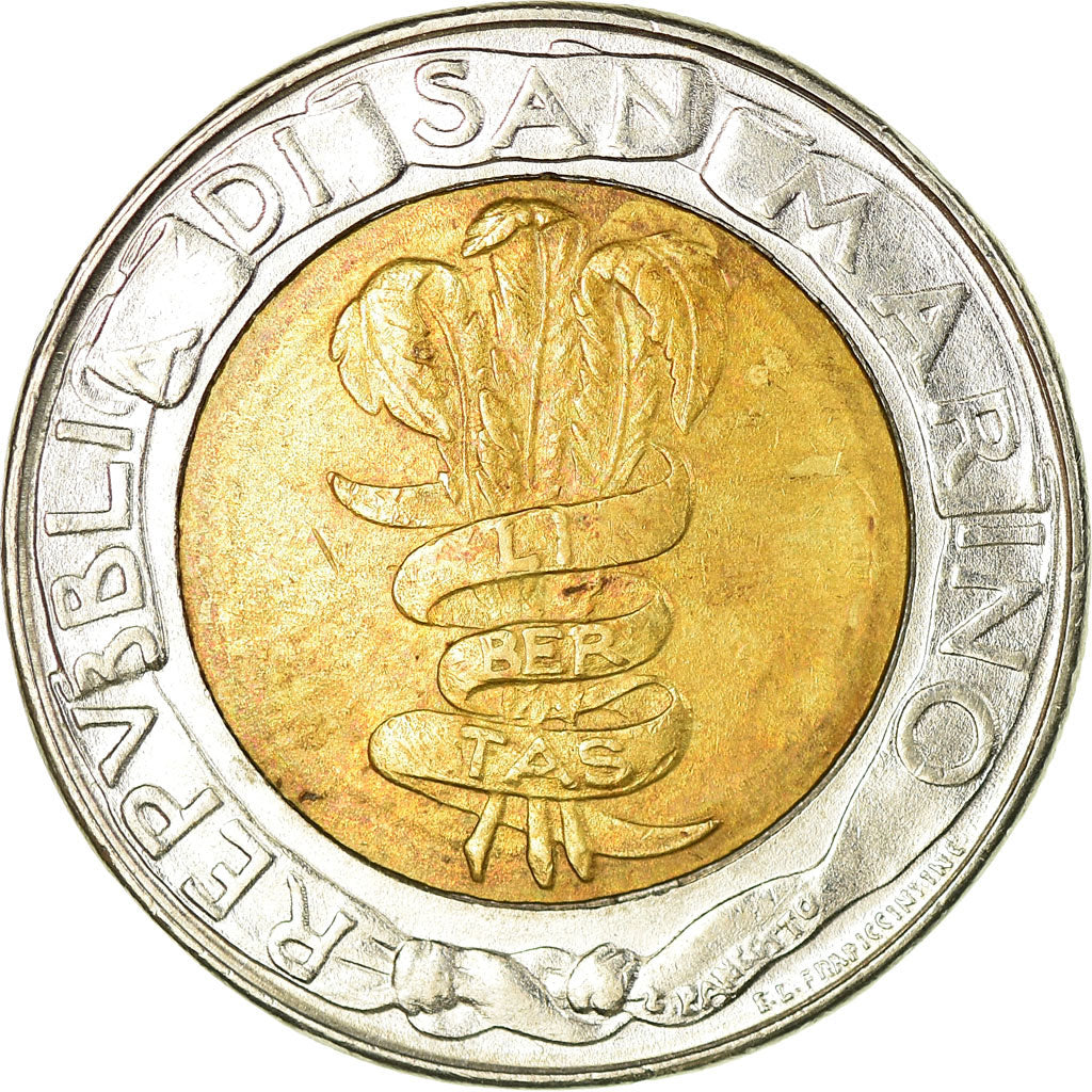 Coin, San Marino, 500 Lire, 1995, EF(40-45), Bi-Metallic, KM:330