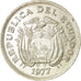 Moneta, Ecuador, Sucre, Un, 1977, BB, Acciaio ricoperto in nichel, KM:83