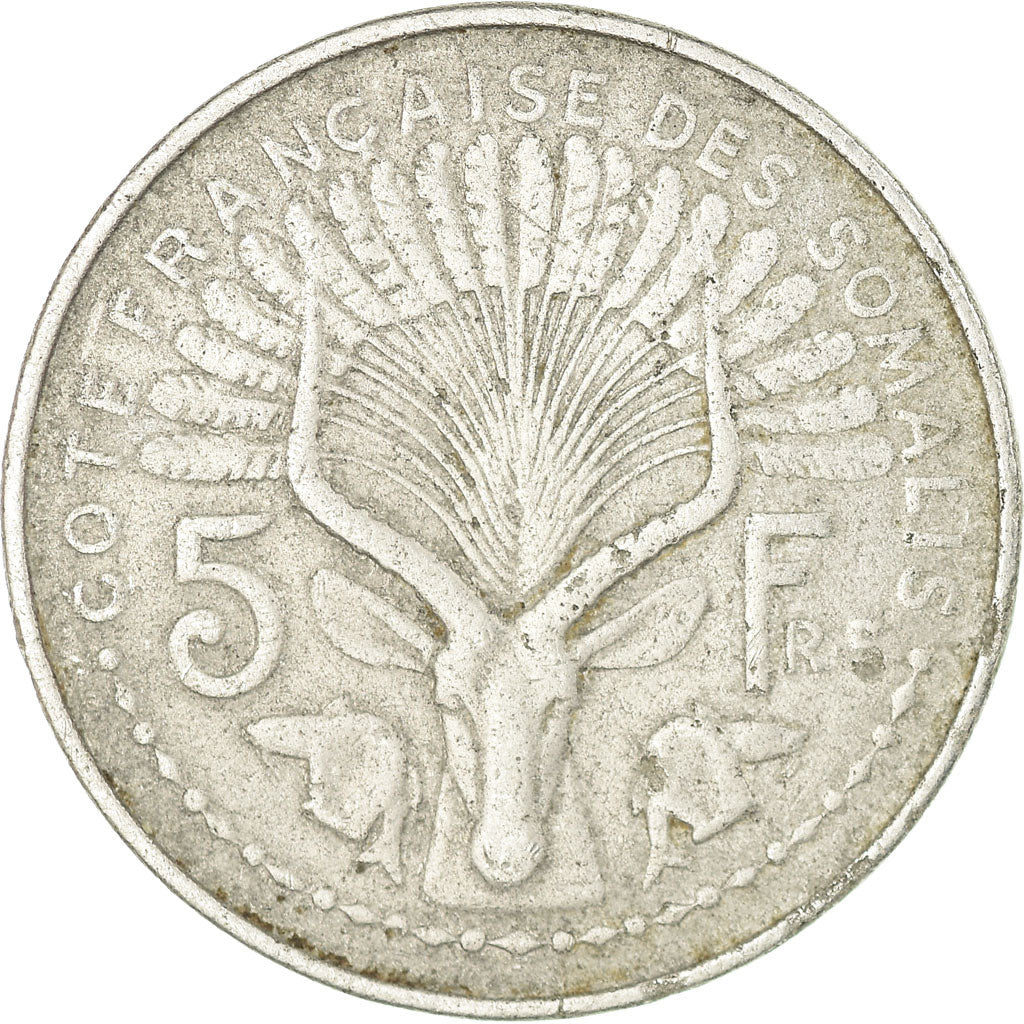 Coin, French Somaliland, 5 Francs, 1959, Paris, VF(20-25), Aluminum, KM:10