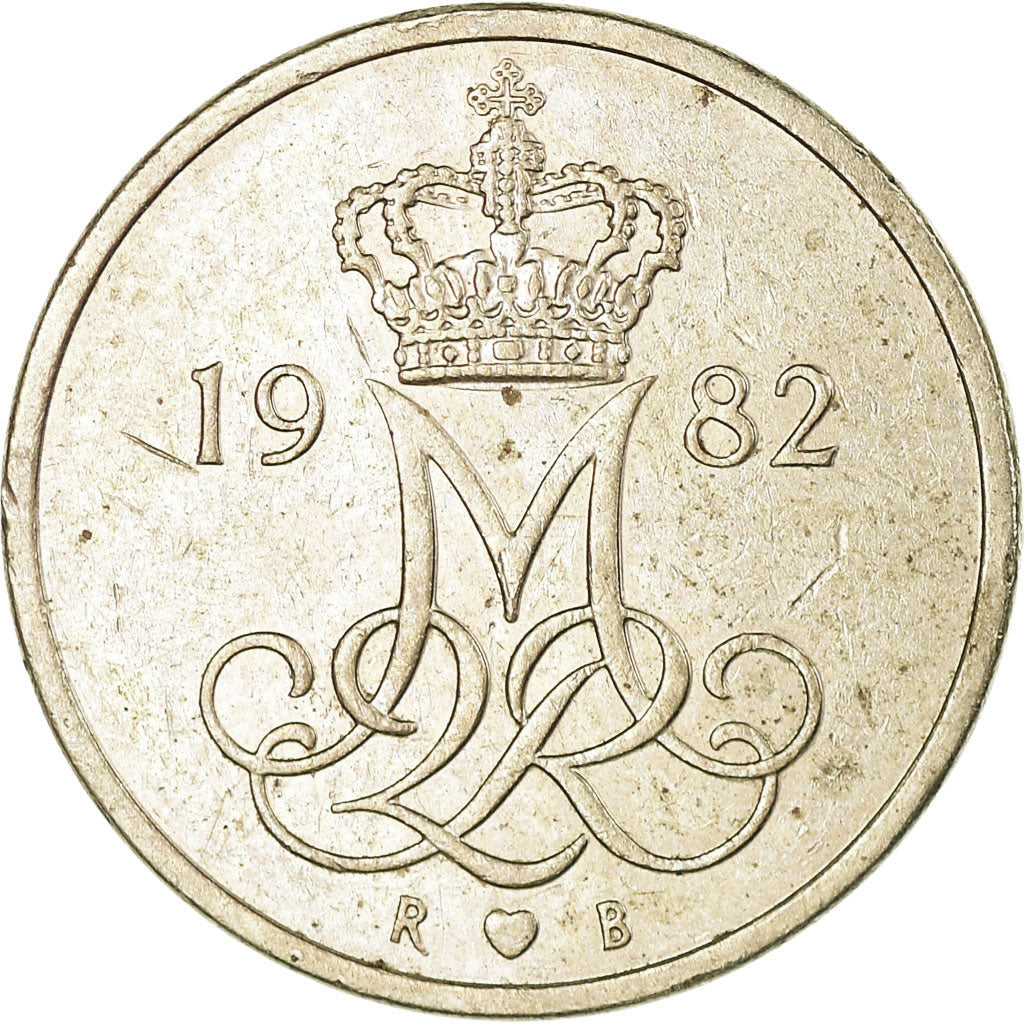 Munten, Denemarken, Margrethe II, 10 Öre, 1982, Copenhagen, ZF, Copper-nickel