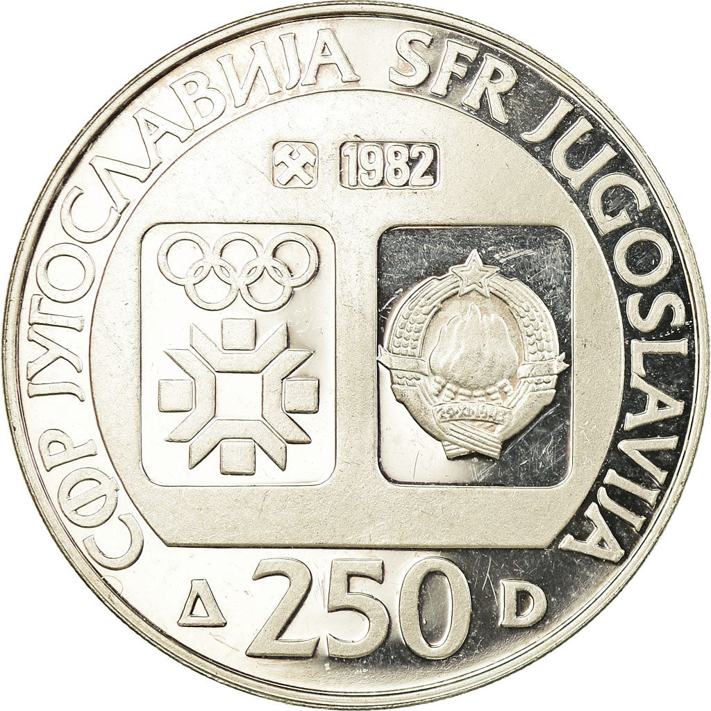Coin, Yugoslavia, 250 Dinara, 1982, Proof, MS(63), Silver, KM:91