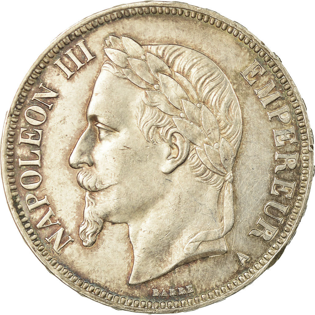 Moneda, Francia, Napoléon III, 5 Francs, 1870, Strasbourg, MBC+, Plata