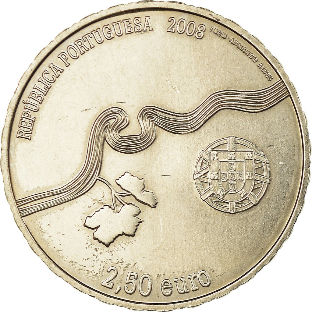Portugal, 2-1/2 Euro, 2008, SUP, Copper-nickel, KM:825