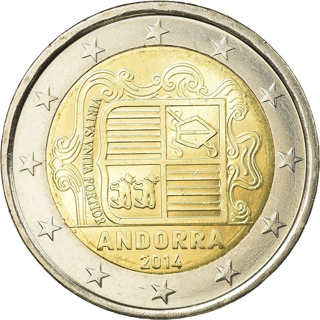 Andorra, 2 Euro, 2014, AU(55-58), Bi-Metallic, KM:New