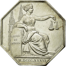 France, Token, Notary, 1836, MS(63), Silver, Lerouge:77