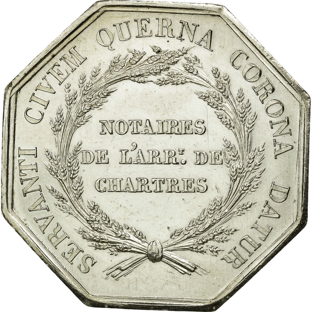 France, Token, Notary, 1836, MS(63), Silver, Lerouge:77