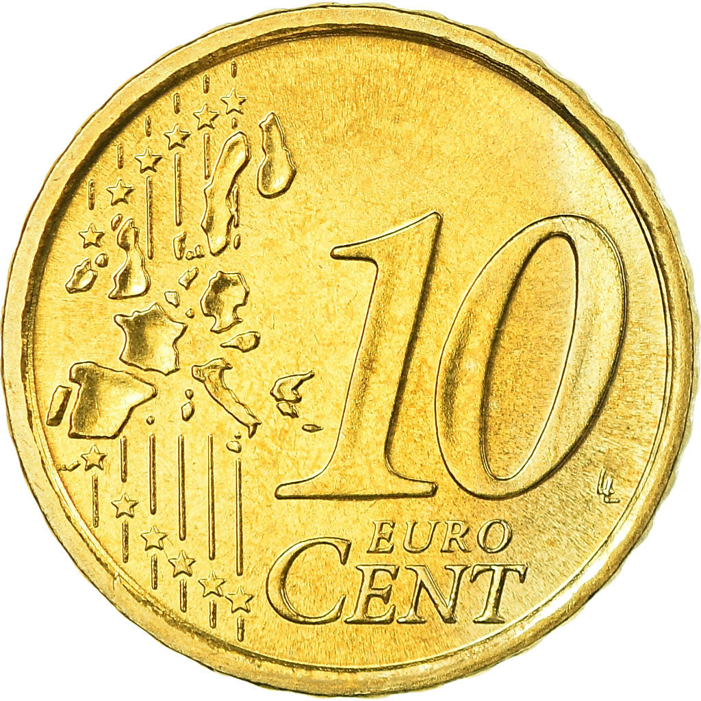 San Marino, 10 Euro Cent, 2004, MS(63), Brass, KM:443