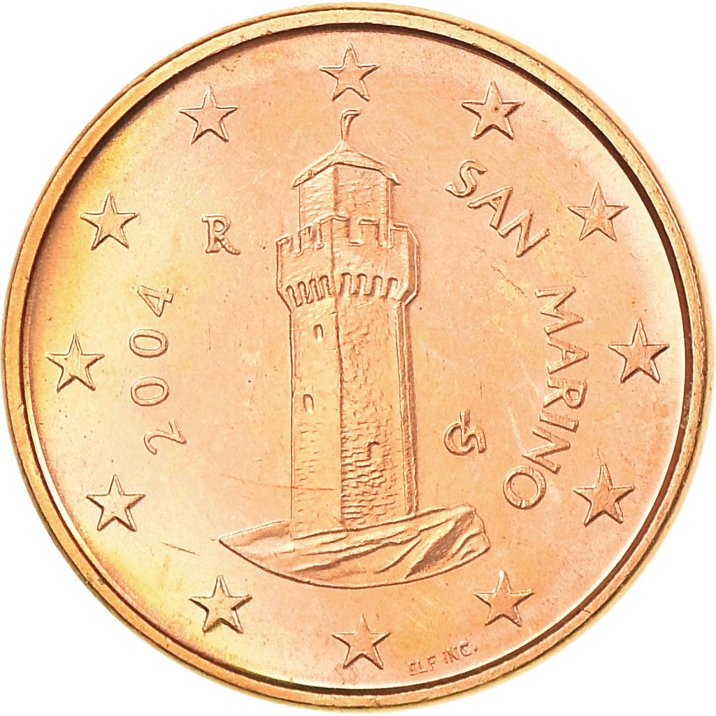San Marino, Euro Cent, 2004, Rome, AU(50-53), Miedź platerowana stalą, KM:440