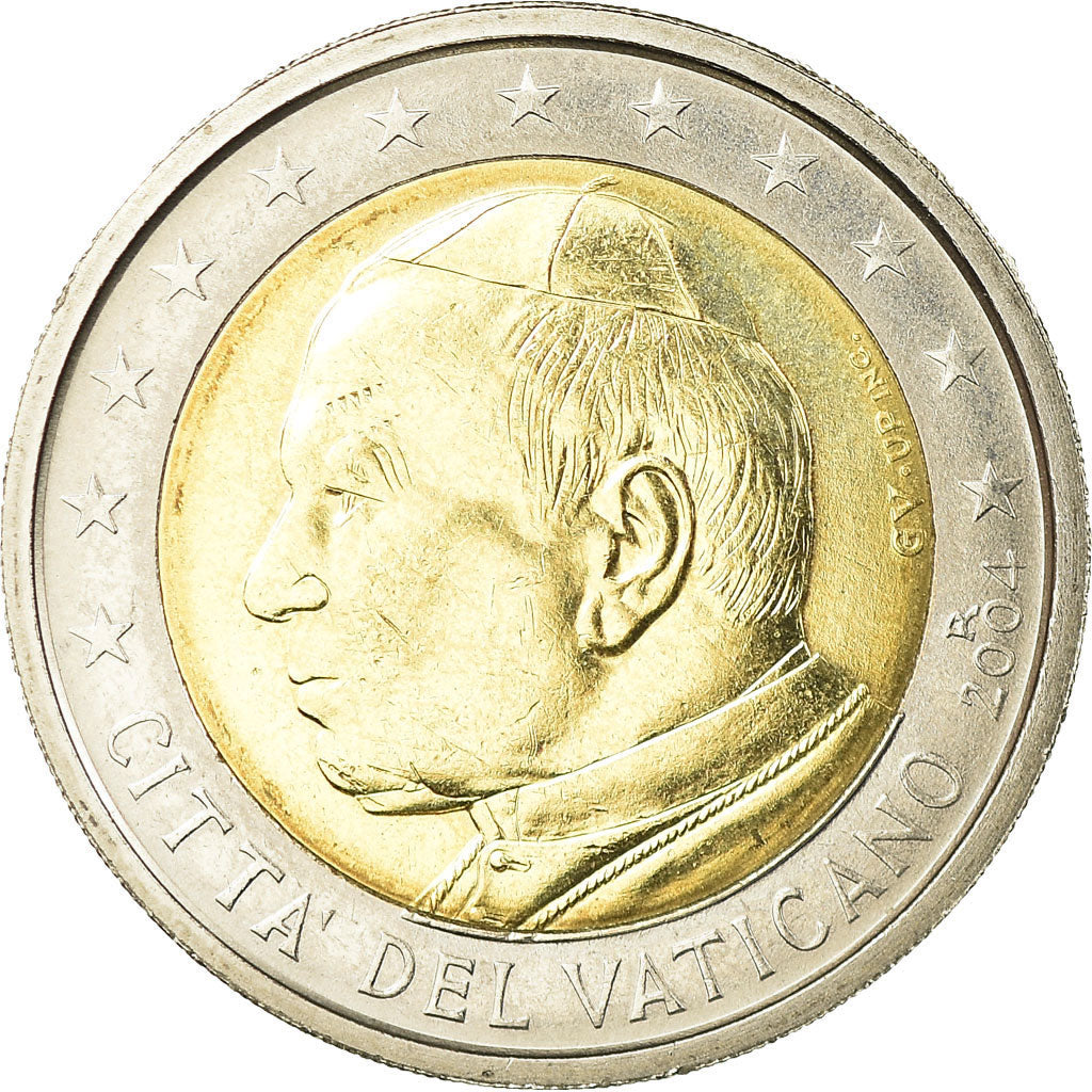VATICAN CITY, 2 Euro, 2004, AU(55-58), Bi-Metallic, KM:348