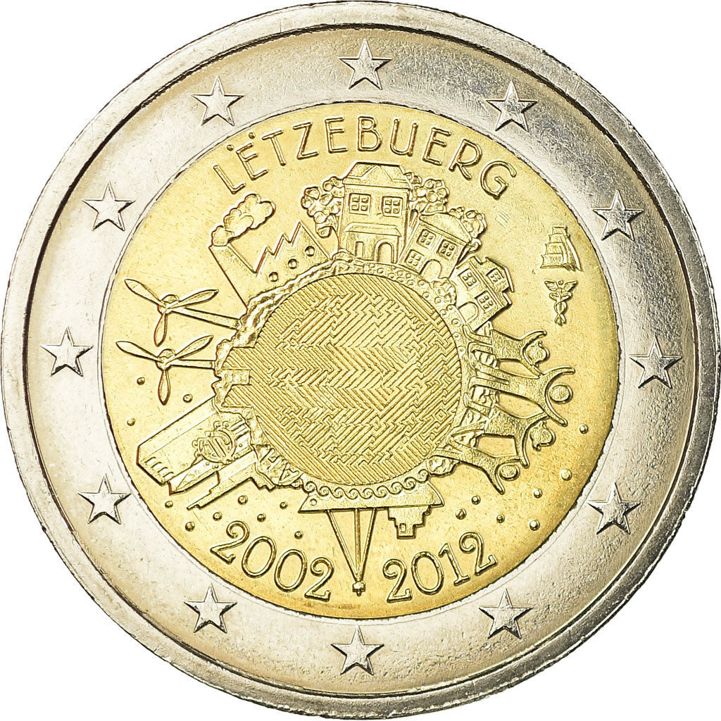Luxembourg, 2 Euro, 10 ans de l'Euro, 2012, TTB+, Bi-Metallic, KM:119