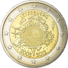 Luksemburg, 2 Euro, 10 ans de l'Euro, 2012, AU(50-53), Bimetaliczny, KM:119