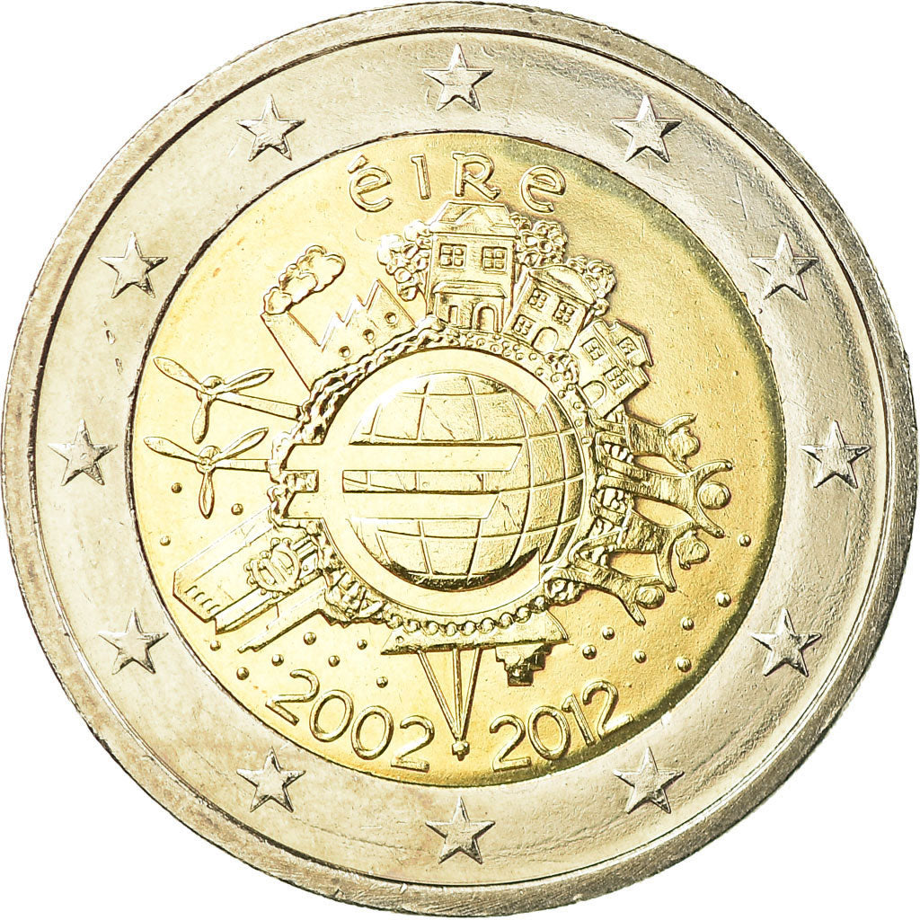 Ireland, 2 Euro, 10 years euro, 2012, VZ, Bi-Metallic, KM:71