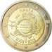 Malta, 2 Euro, 10 Jahre Euro, 2012, AU(55-58), Bi-Metallic, KM:139