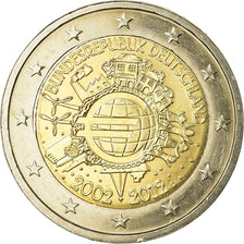 Germany, 2 Euro, 10 ans de l'Euro, 2012, EF(40-45), Bi-Metallic, KM:306