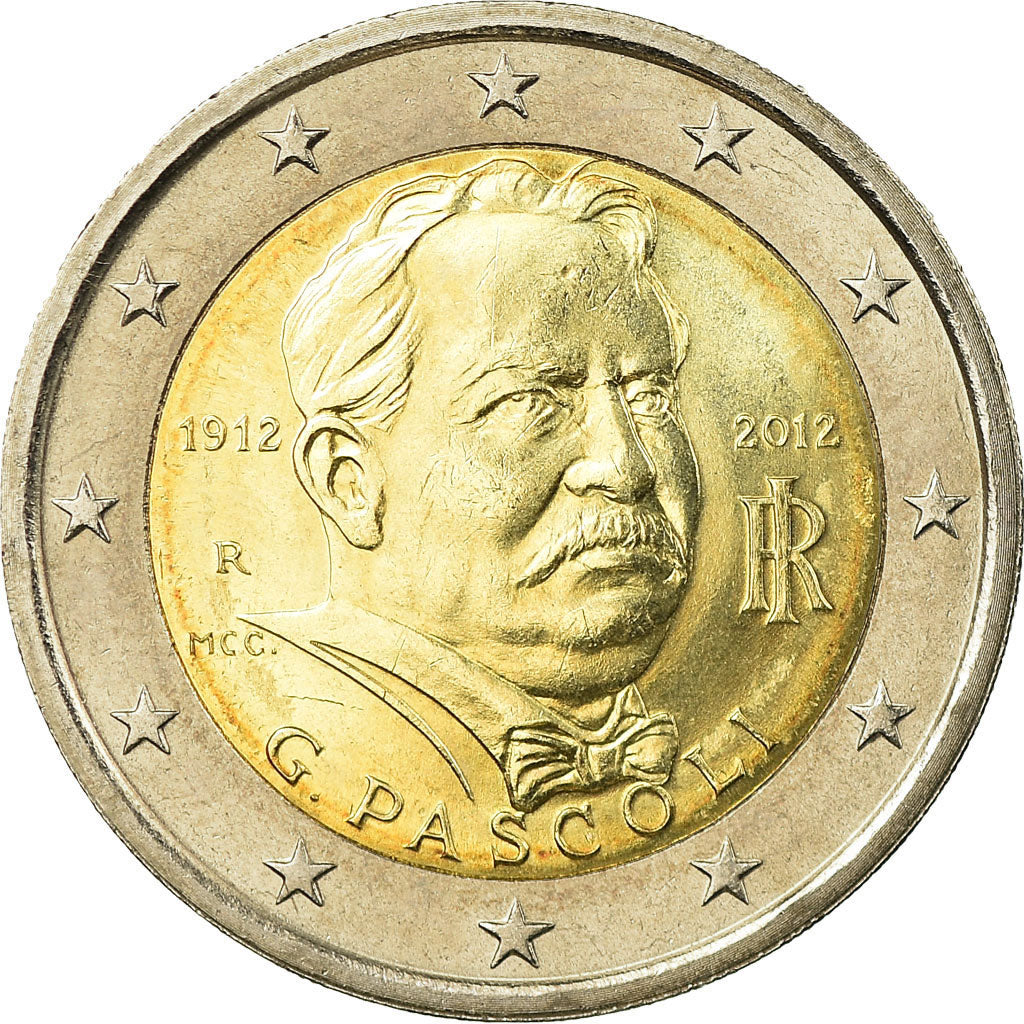 Italië, 2 Euro, Giovanni Pascoli, 100th Anniversary of Death, 2012, PR