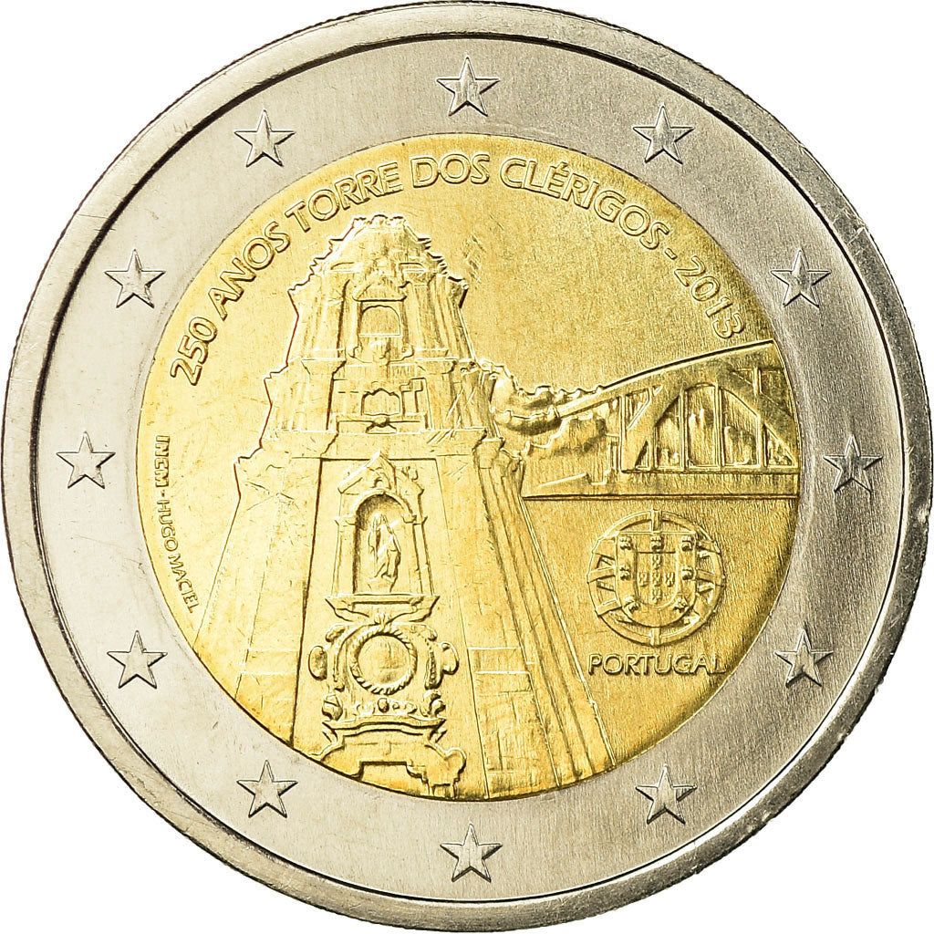 Portugal, 2 Euro, 250 anos, 2013, Lisbon, AU(55-58), Bimetaliczny