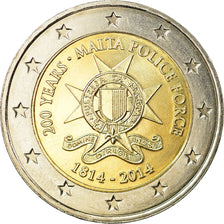 Malta, 2 Euro, Police force, 2014, EBC, Bimetálico, KM:151