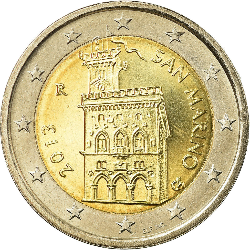San Marino, 2 Euro, 2013, AU(55-58), Bi-Metallic, KM:486
