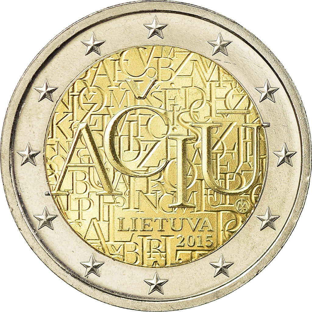 Lithuania, 2 Euro, ACIU, 2015, AU(55-58), Bi-Metallic, KM:213