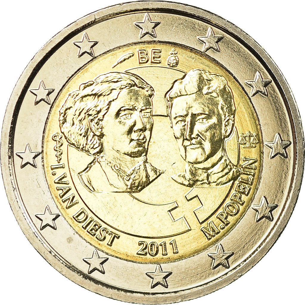 België, 2 Euro, Women's Day, 2011, PR, Bi-Metallic, KM:308