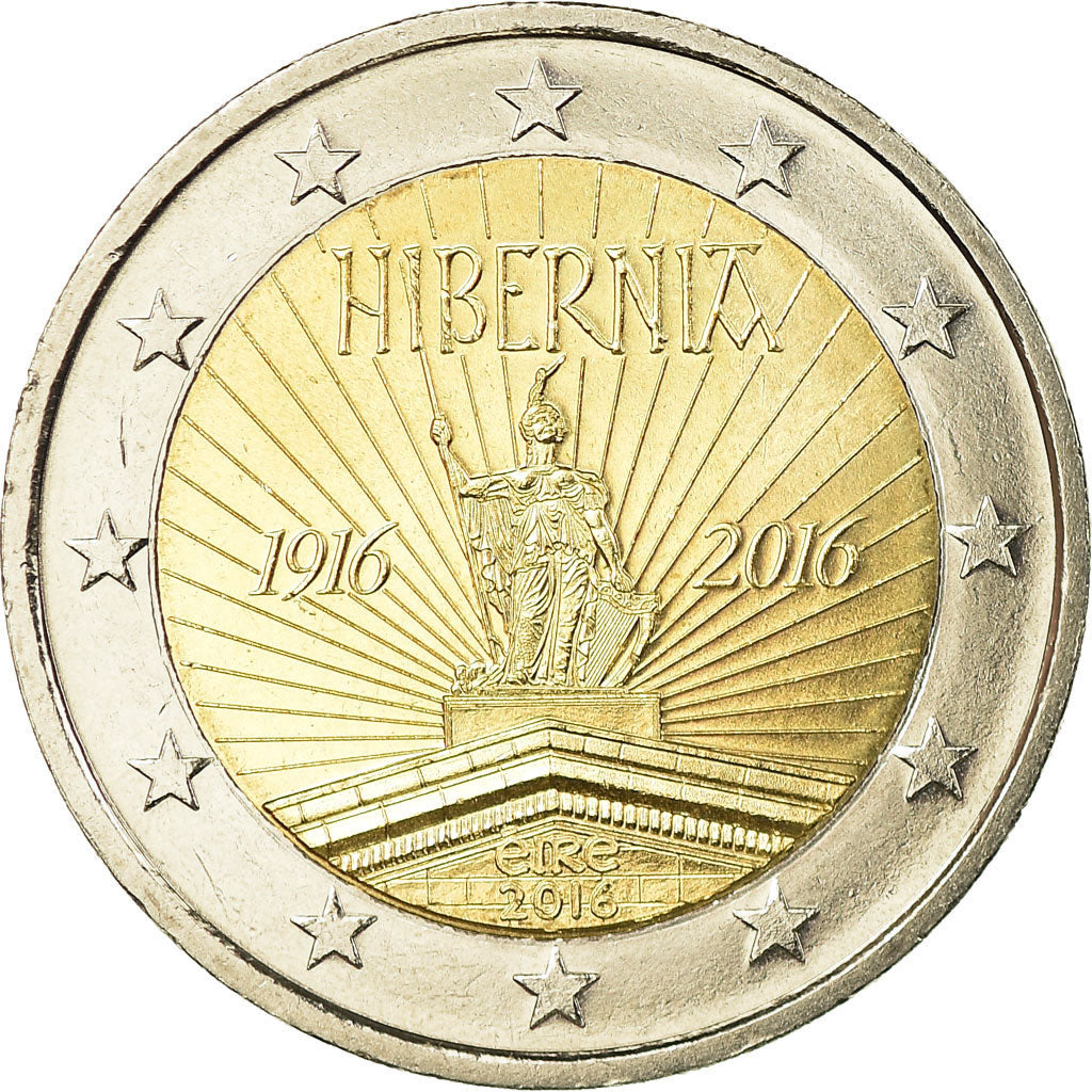 Irlanda, 2 Euro, Hibernia, 2016, MBC, Bimetálico, KM:88