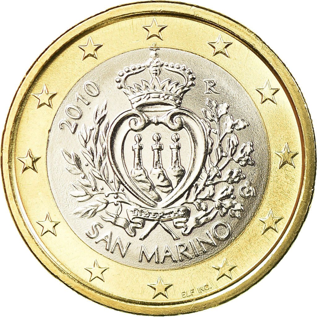 San Marino, Euro, 2010, UNZ, Bi-Metallic, KM:485