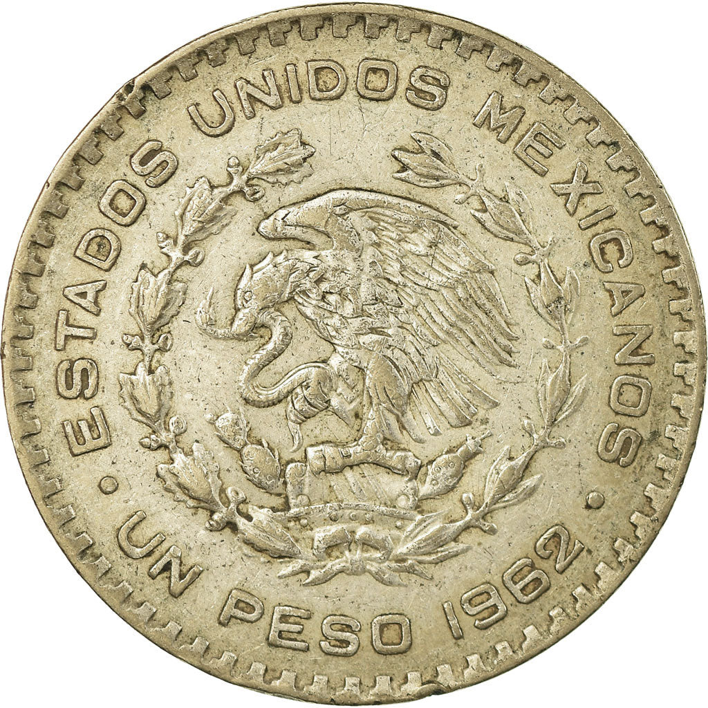 Coin, Mexico, Peso, 1962, Mexico City, VF(30-35), Silver, KM:459