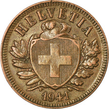 Coin, Switzerland, 2 Rappen, 1941, Bern, AU(55-58), Bronze, KM:4.2a