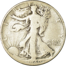 Coin, United States, Walking Liberty Half Dollar, Half Dollar, 1940, U.S. Mint