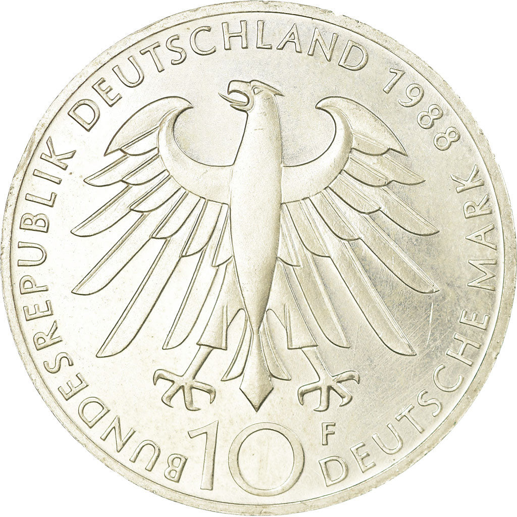 Moneta, GERMANIA - REPUBBLICA FEDERALE, 10 Mark, 1988, Stuttgart, Germany, SPL