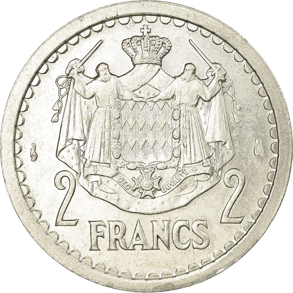 Monnaie, Monaco, 2 Francs, Undated (1943), SUP, Aluminium, Gadoury:MC 133