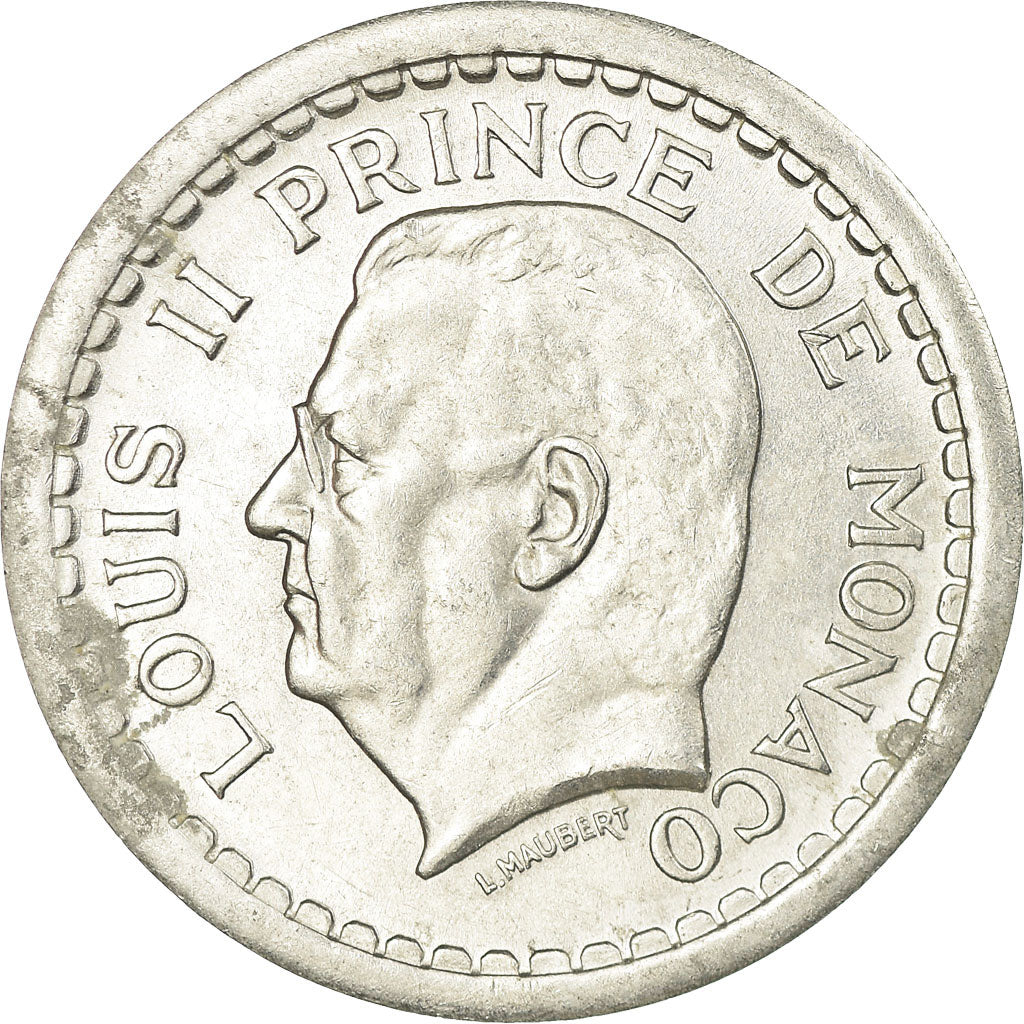 Coin, Monaco, 2 Francs, Undated (1943), EF(40-45), Aluminum, KM:121, Gadoury:MC