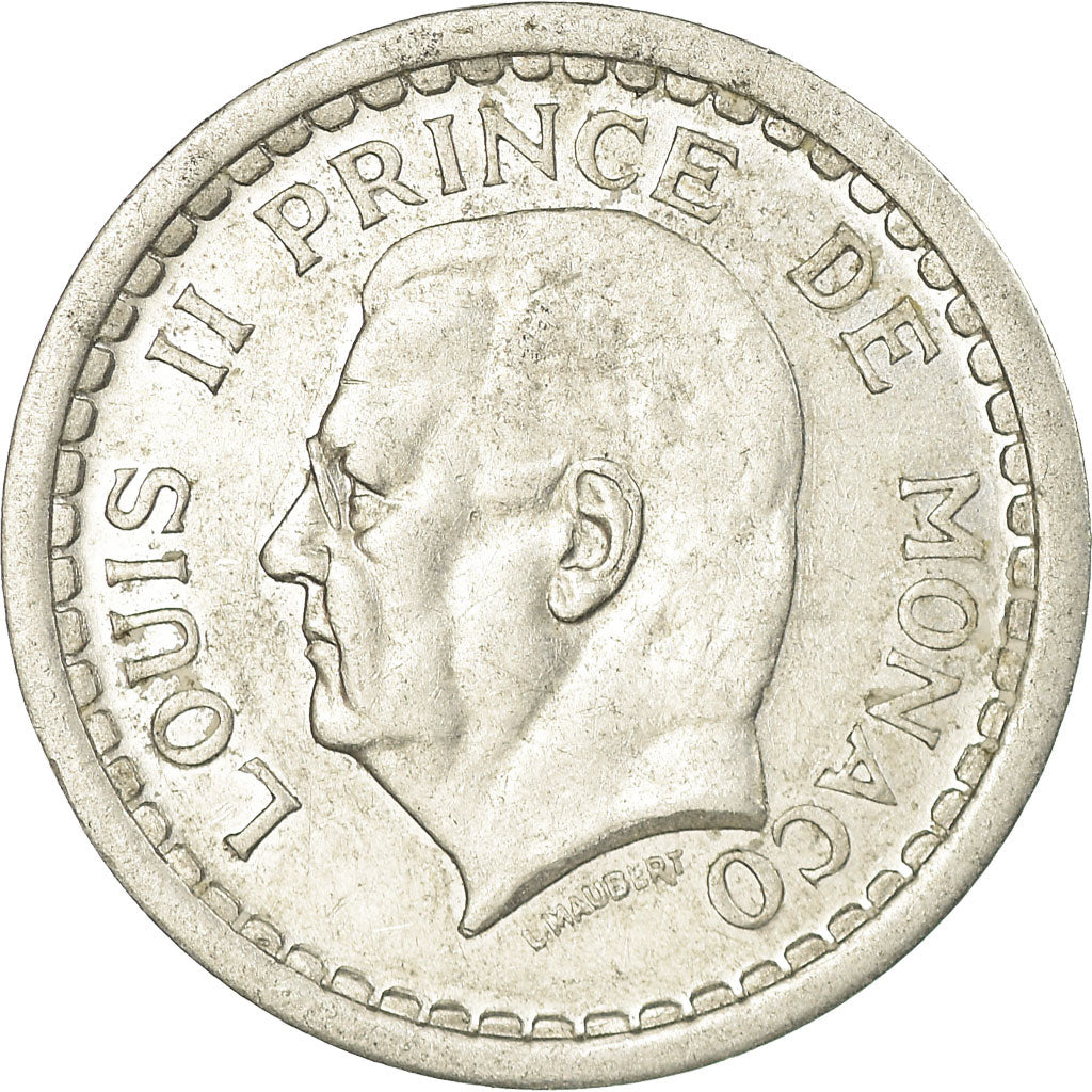 Coin, Monaco, Louis II, Franc, Undated (1943), EF(40-45), Aluminum, KM:120