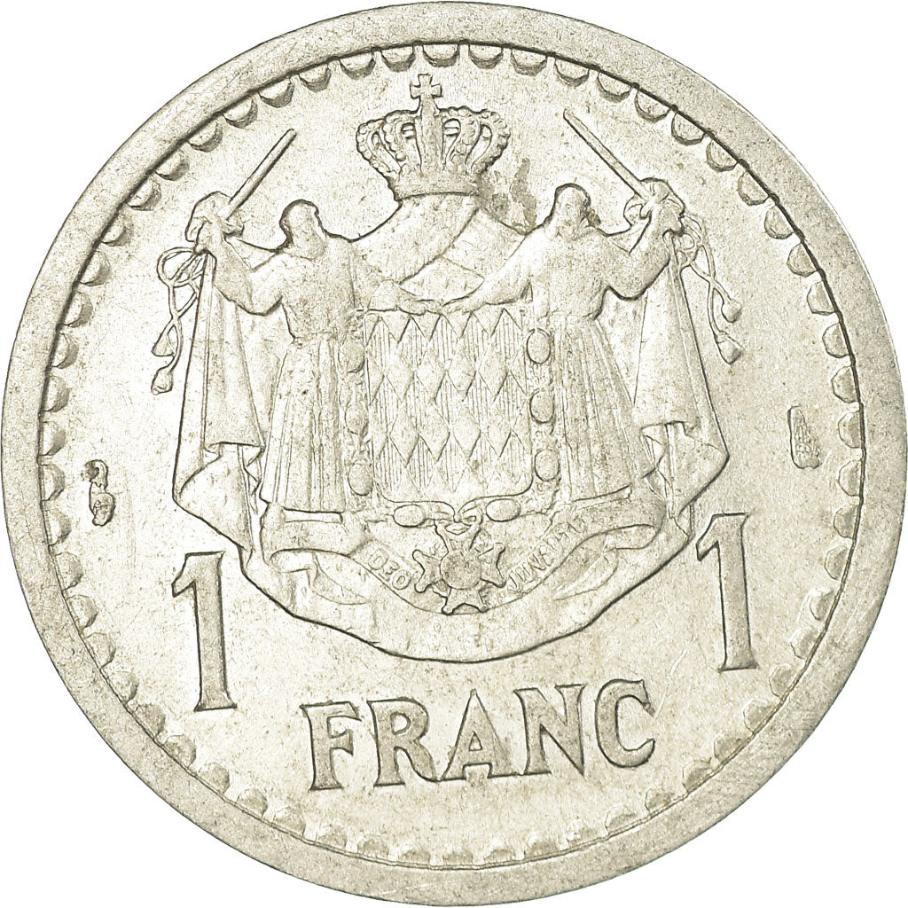 Coin, Monaco, Louis II, Franc, Undated (1943), EF(40-45), Aluminum, KM:120