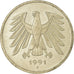 Munten, Federale Duitse Republiek, 5 Mark, 1991, Stuttgart, ZF, Copper-Nickel
