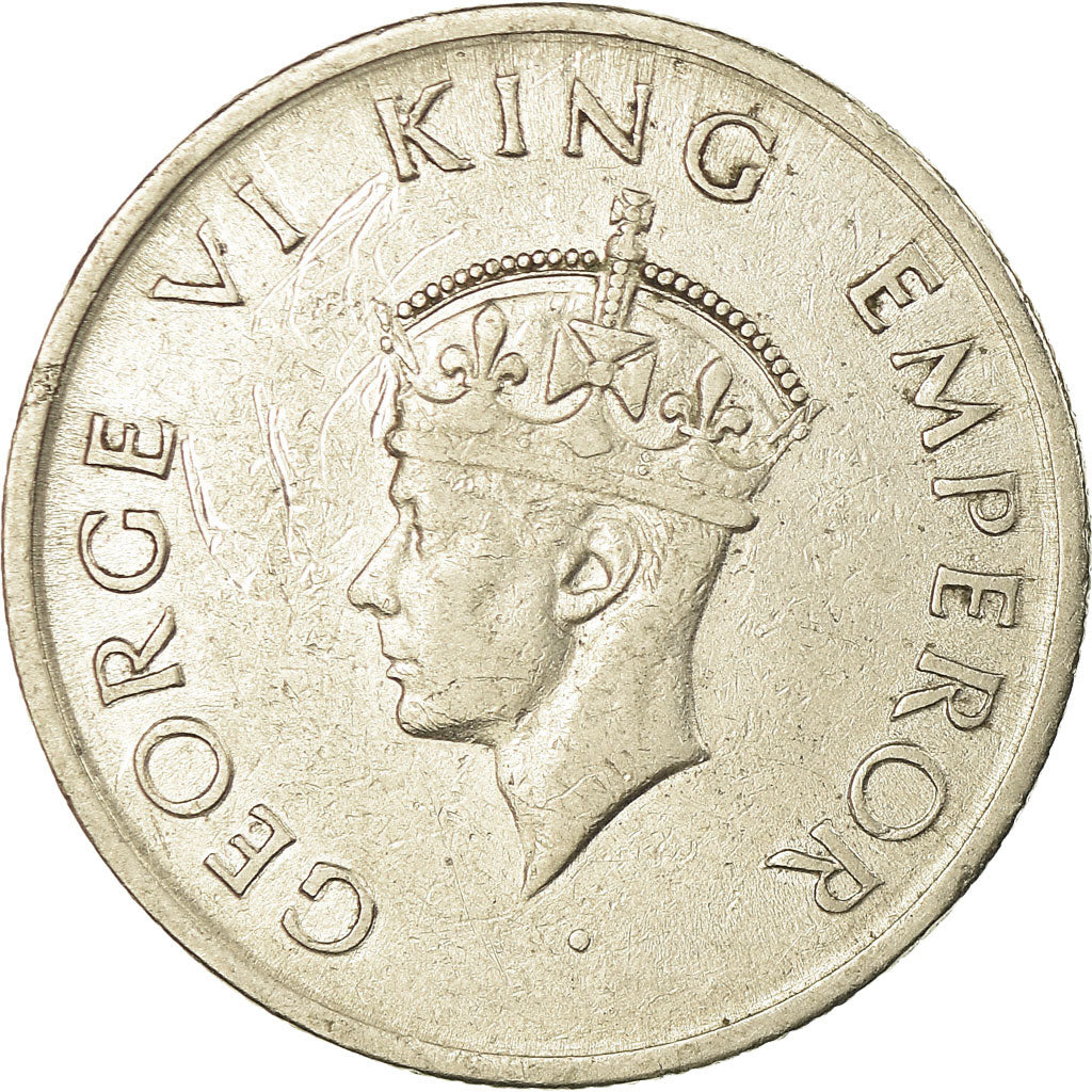 Monnaie, INDIA-REPUBLIC, 1/2 Rupee, 1947, Mumbai, Bombay, TTB, Copper-nickel