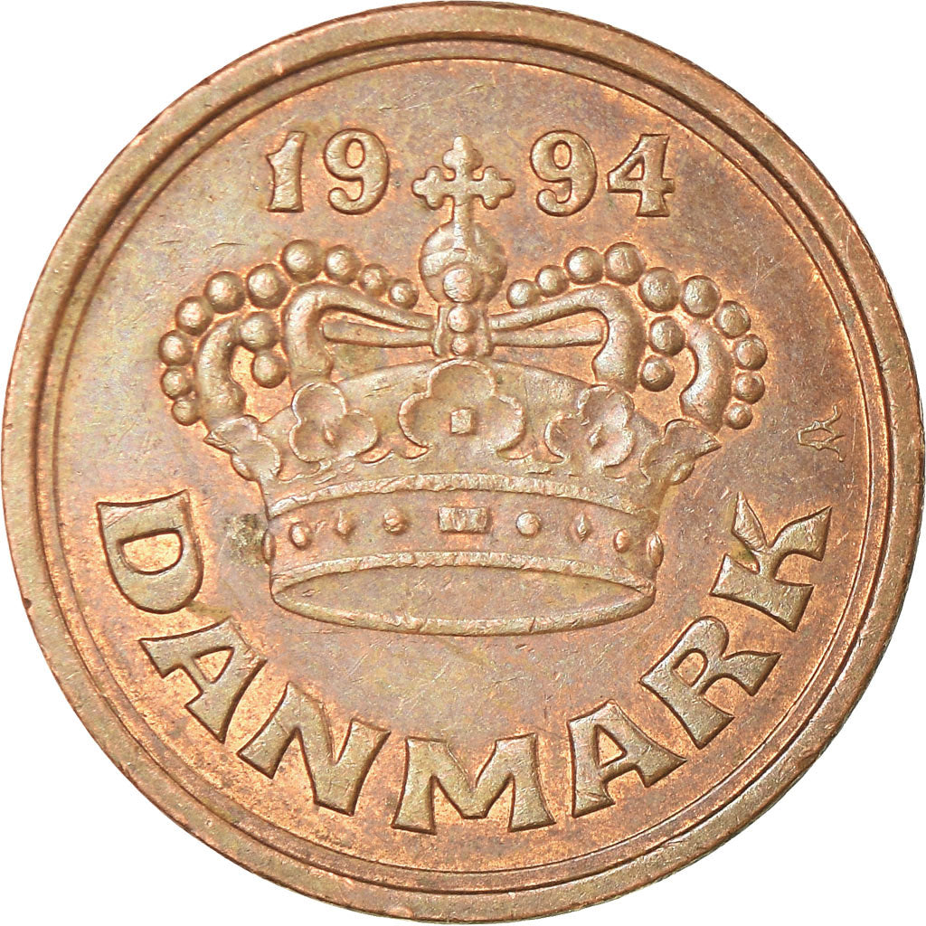Moneta, Danimarca, Margrethe II, 50 Öre, 1994, Brondby, BB, Bronzo, KM:866.2