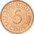 Moneta, Mauritius, 5 Cents, 2005, EF(40-45), Miedź platerowana stalą, KM:52