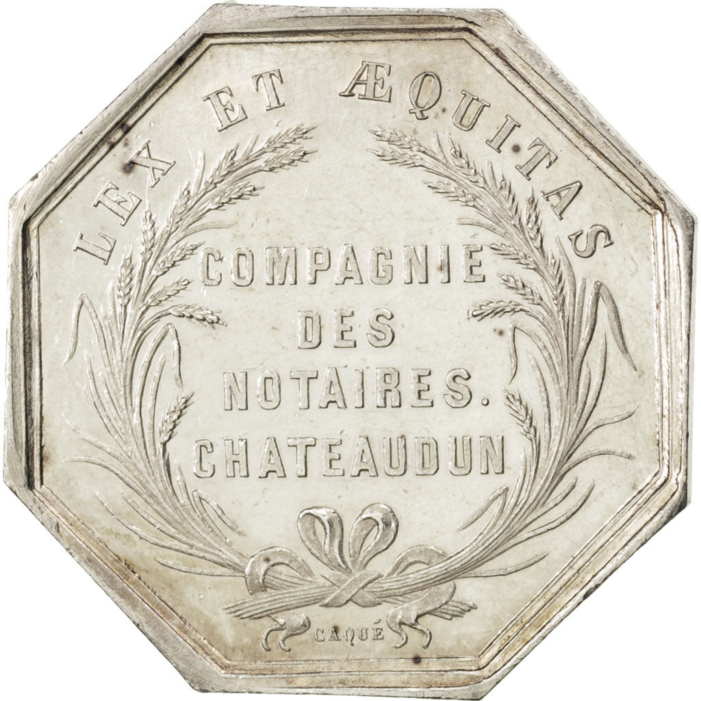 France, Notary, Token, MS(63), Silver, Lerouge #82, 12.55