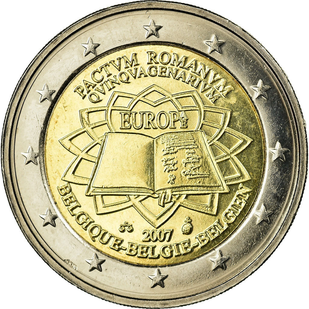 Belgien, 2 Euro, Traité de Rome 50 ans, 2007, UNZ, Bi-Metallic, KM:247
